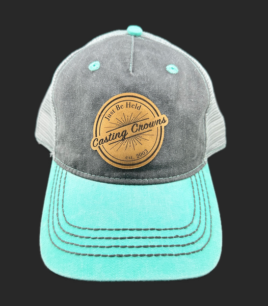 JUST BE HELD Leather Patch Hat - Seafoam