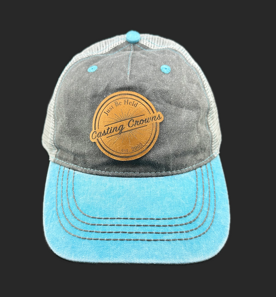 JUST BE HELD Leather Patch Hat - Caribbean Blue